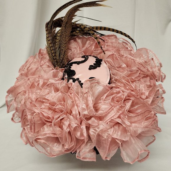 Wide Brim Silk Feather Hat main image 5